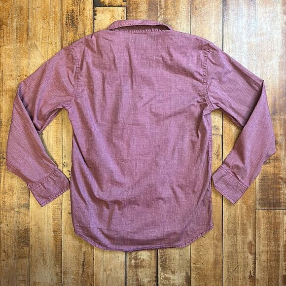 Boys size 8 Medium Old Navy Button down long sleeve Shirt red festive Christmas - Picture 3 of 3